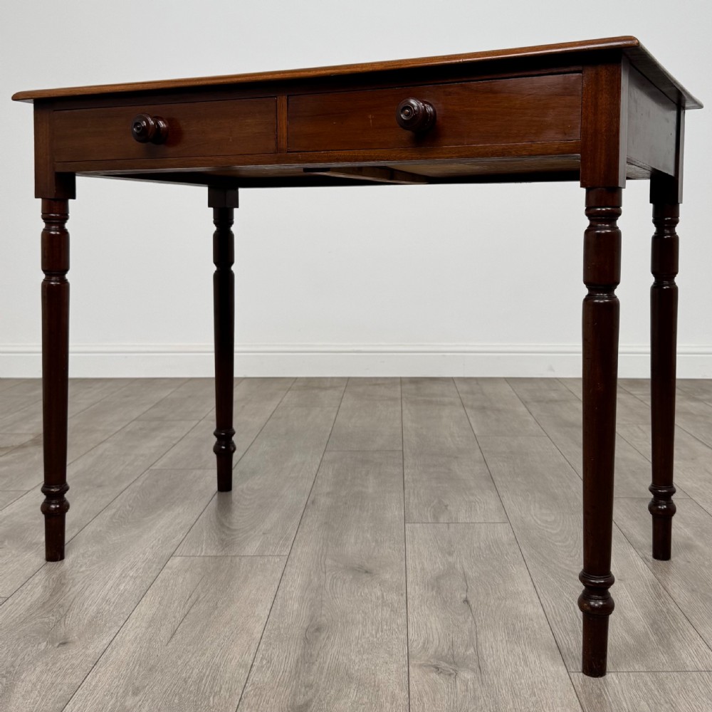 Antique 19th Century Good Quality Writing Table In Mahogany  View II