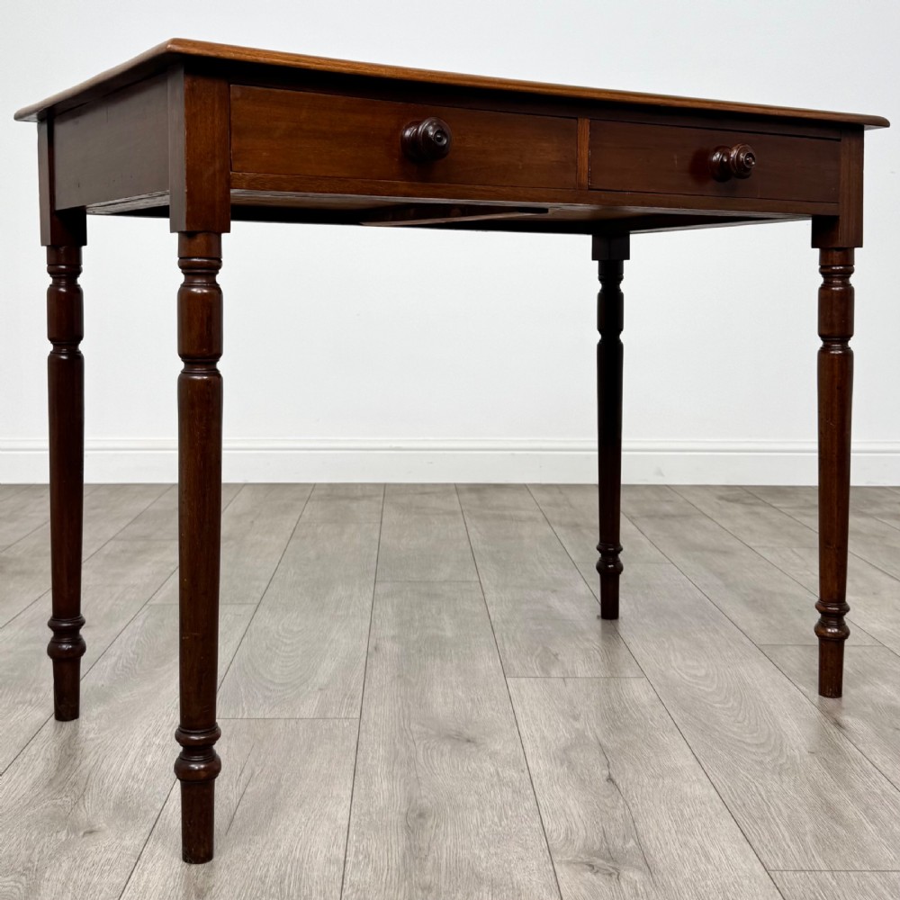 Antique 19th Century Good Quality Writing Table In Mahogany  View VIII