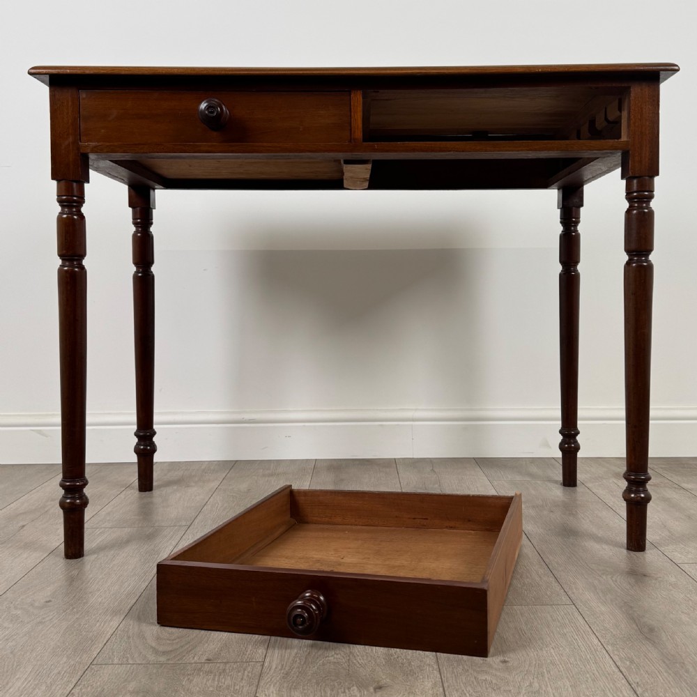 Antique 19th Century Good Quality Writing Table In Mahogany  View X