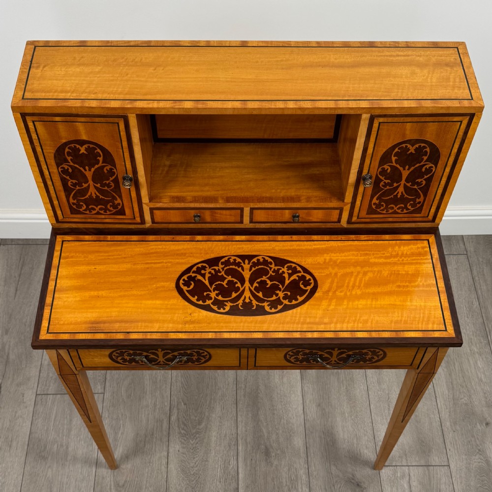 Antique 20th Century Fine Quality Satinwood Writing Table  View X