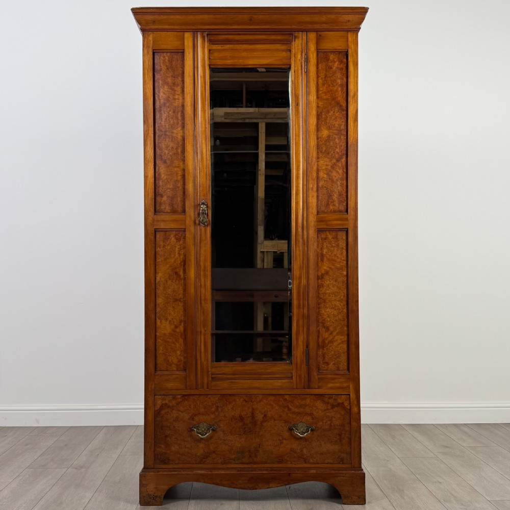 Antique 20th Century Fine Quality Wardrobe In Burr Walnut 
