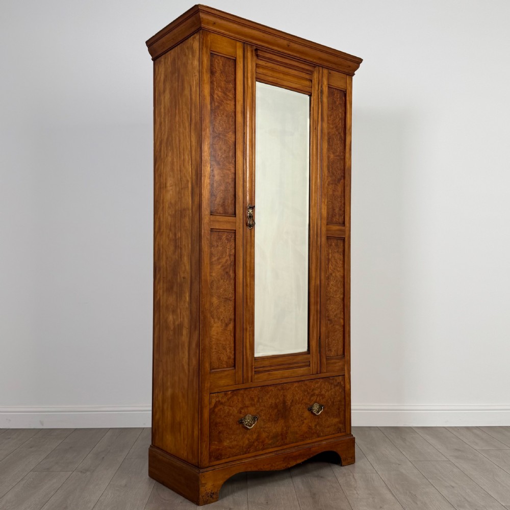 Antique 20th Century Fine Quality Wardrobe In Burr Walnut  View IX