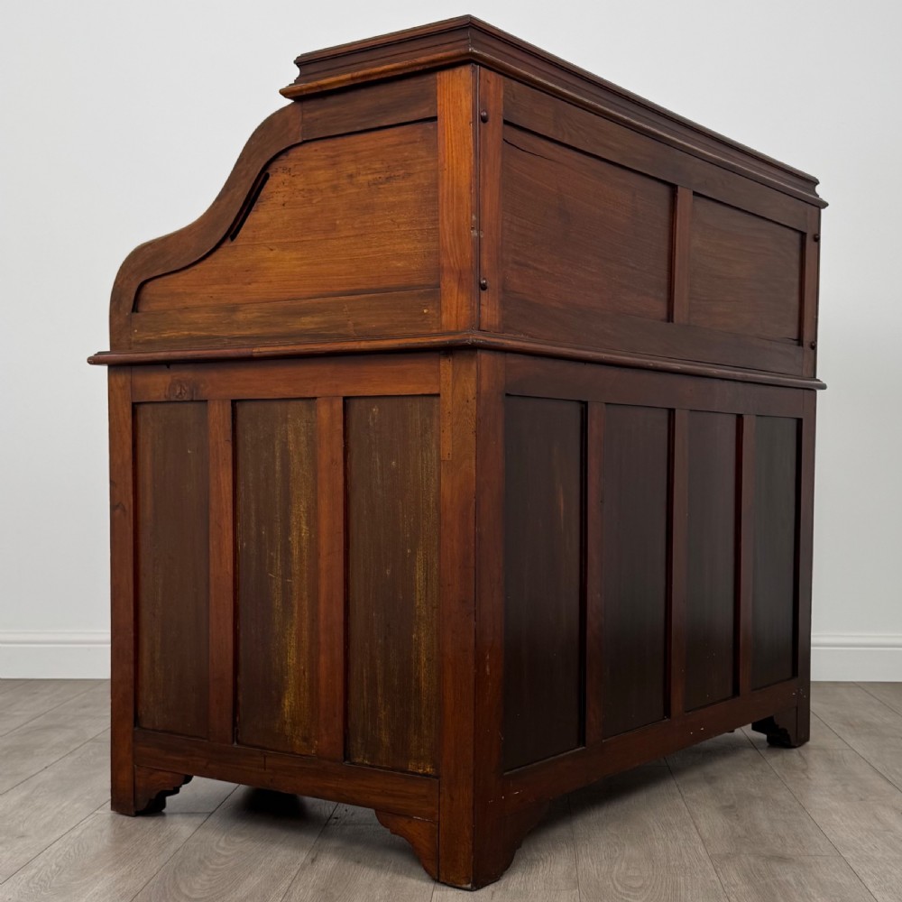 Antique 20th Century Roll Top Desk In Mahogany  View IV
