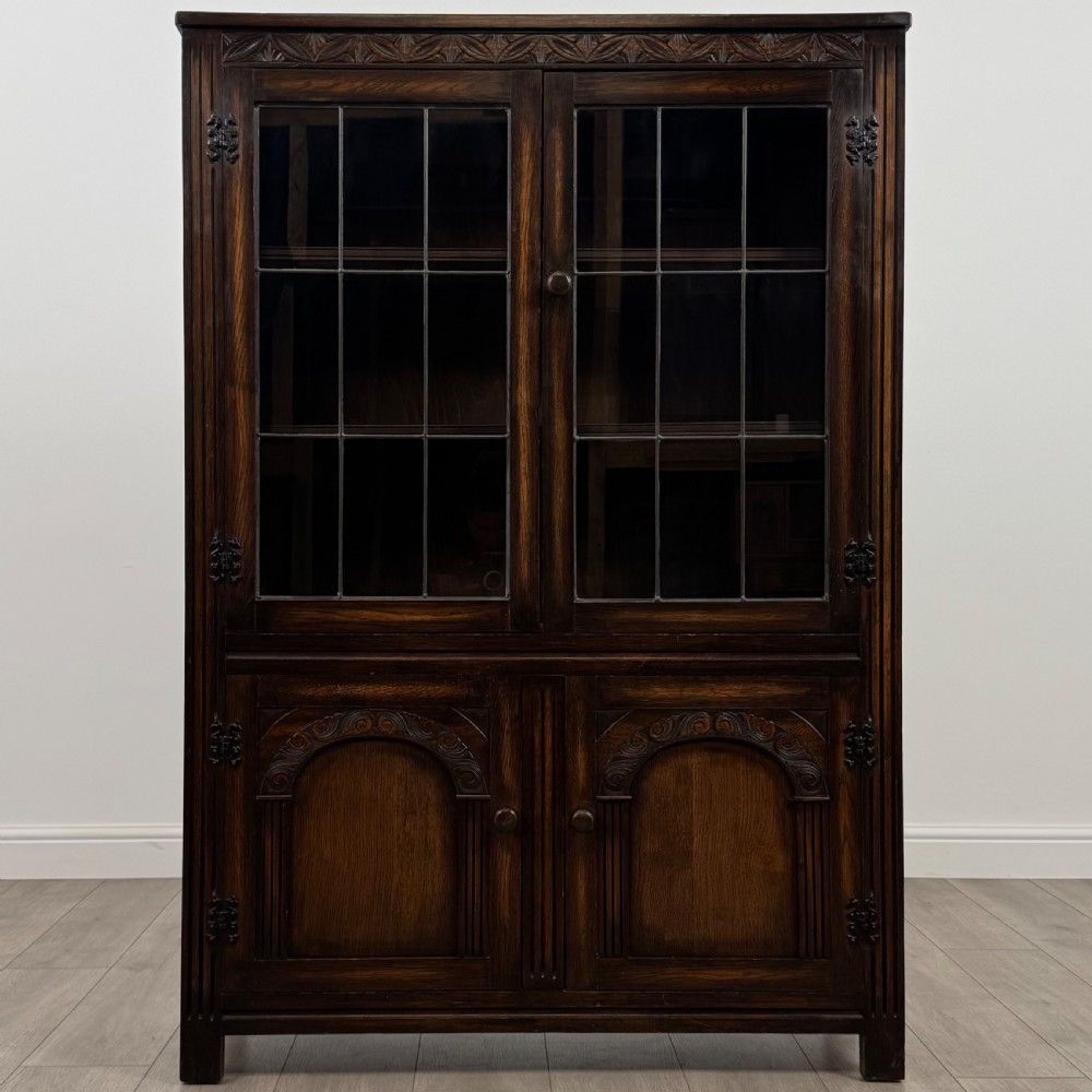 Antique 20th Century Carved Oak Display Cabinet  View II