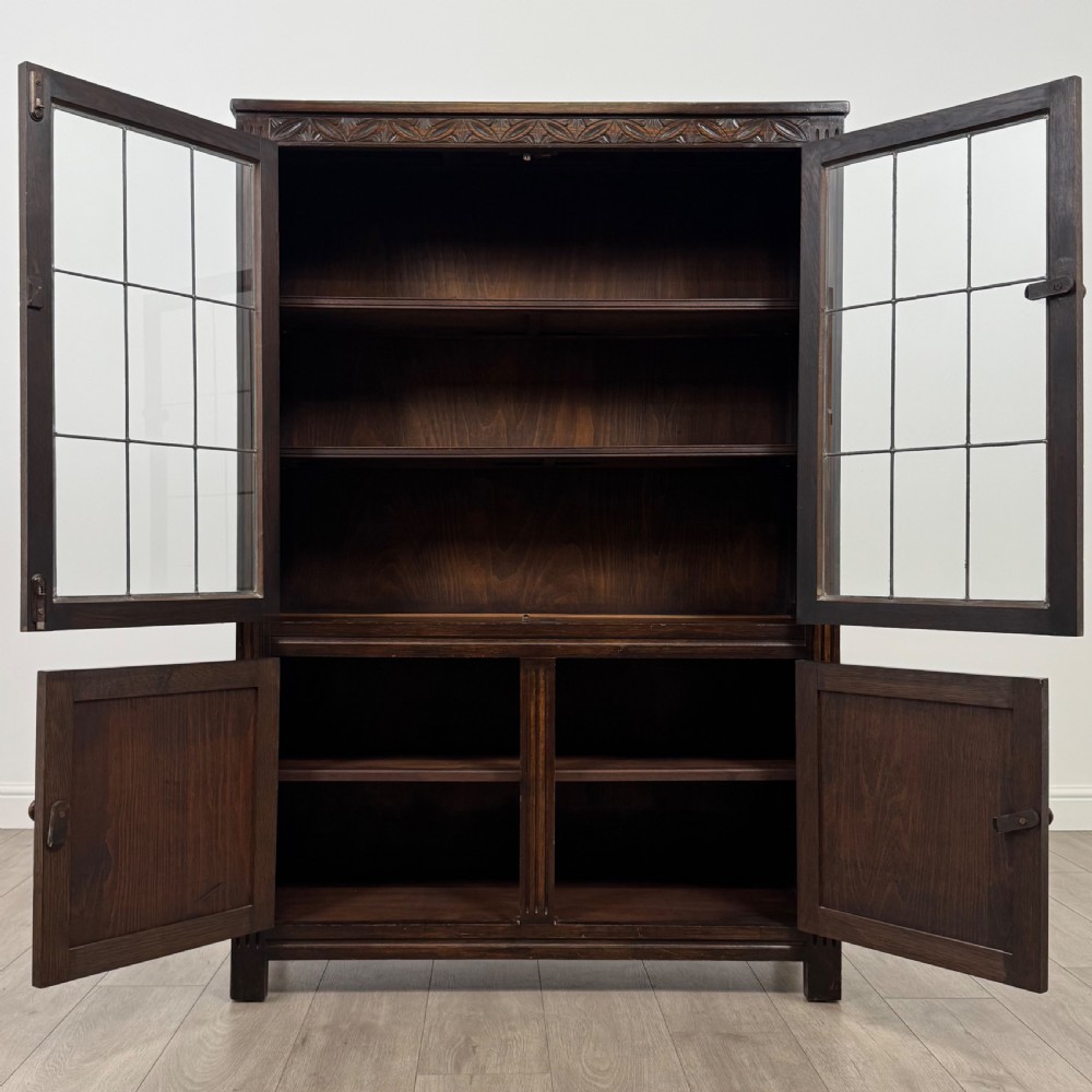 Antique 20th Century Carved Oak Display Cabinet  View III