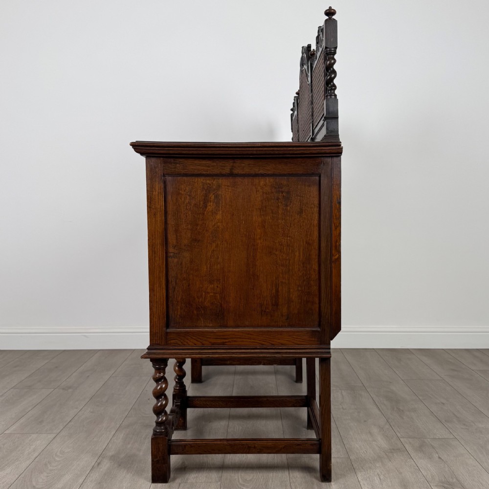 Antique 20th Century Jacobean Sideboard In Oak  View IV
