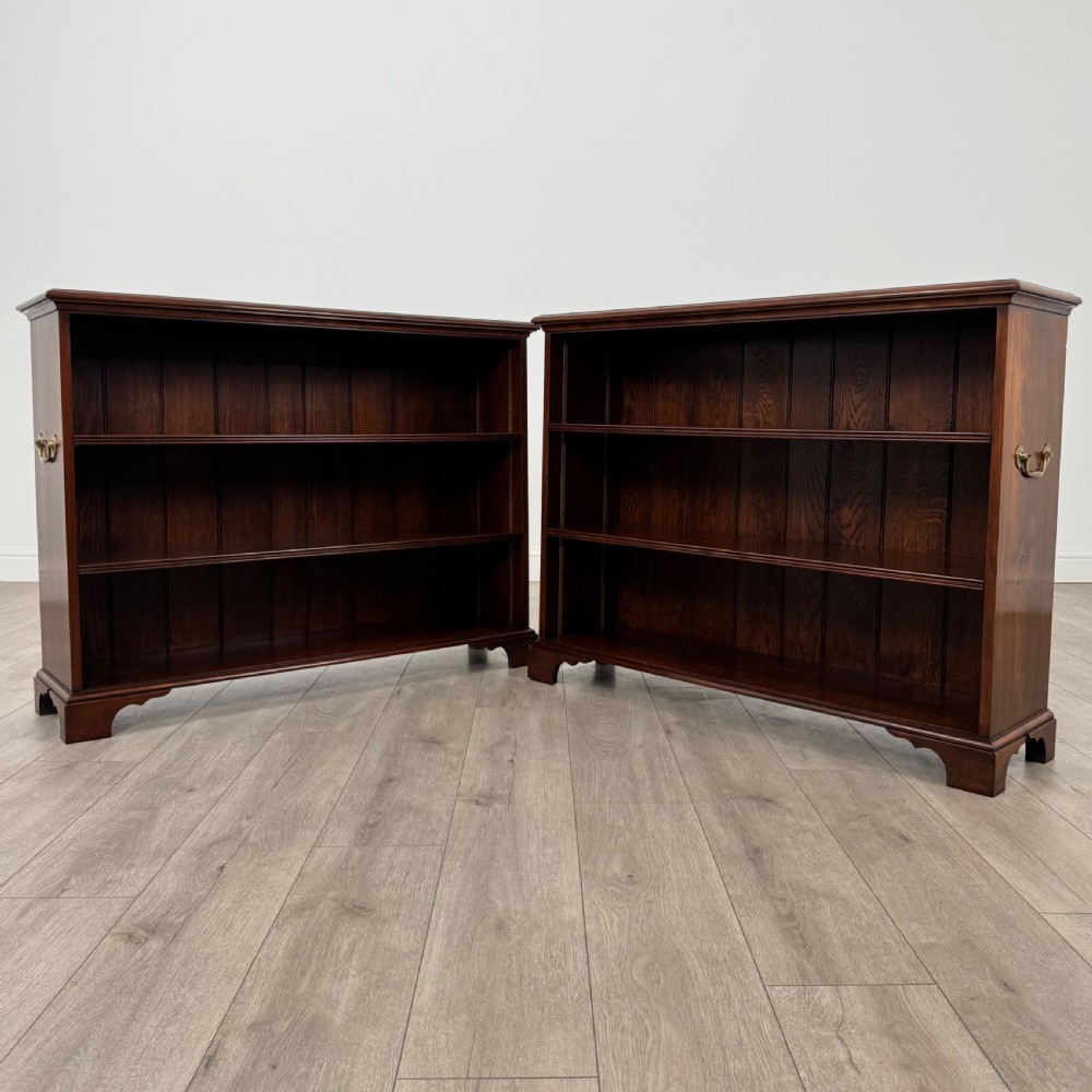 Antique 20th Century Pair Of Open Bookcase’s In Mahogany  View II