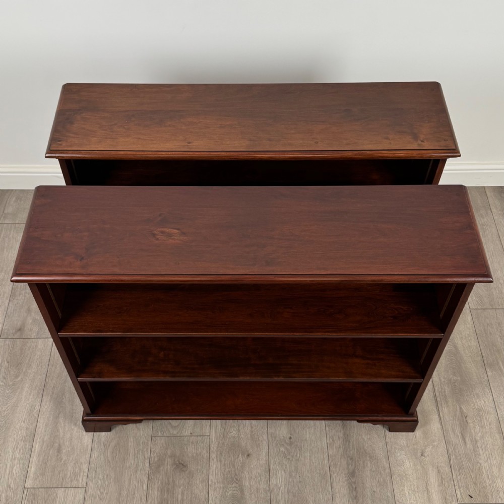 Antique 20th Century Pair Of Open Bookcase’s In Mahogany  View XII