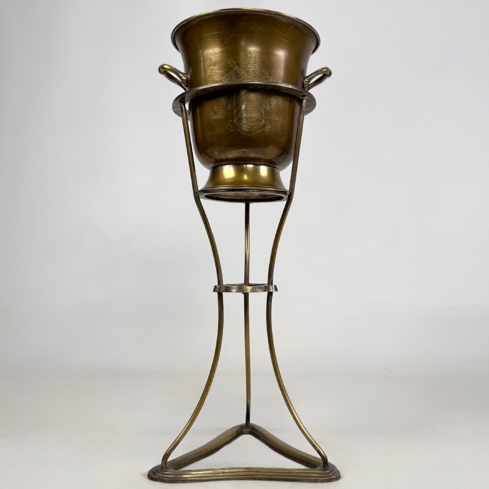 Antique 19th Century Silver Plated Champagne Bucket On Stand  View II
