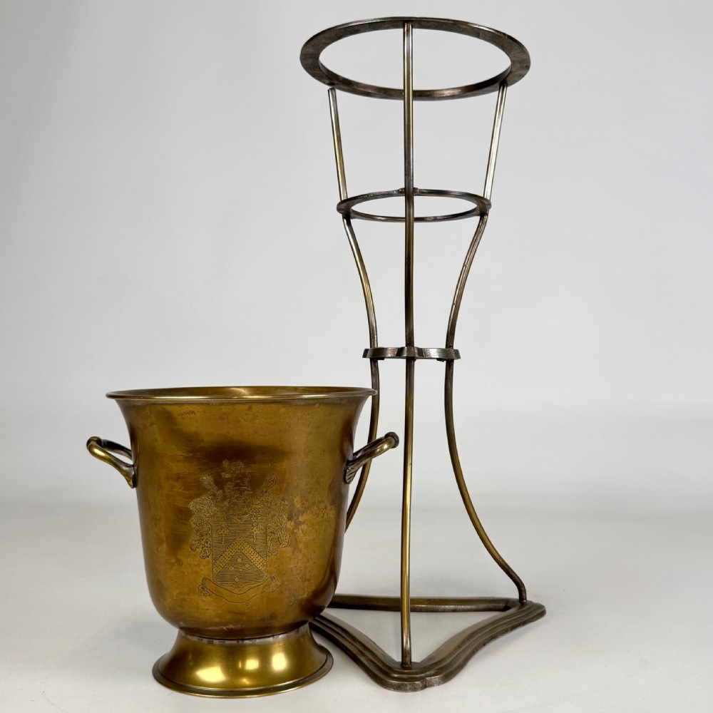 Antique 19th Century Silver Plated Champagne Bucket On Stand  View III