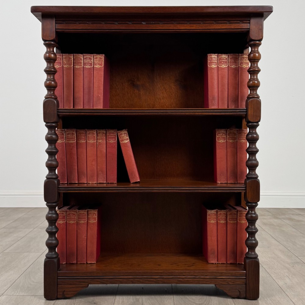 Antique 20th Century Open Bookcase In Oak 