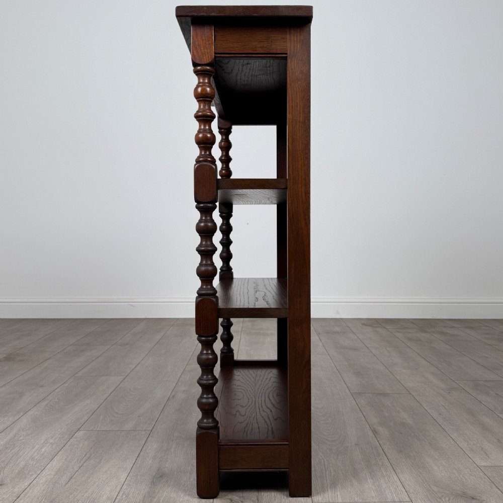 Antique 20th Century Open Bookcase In Oak  View IV