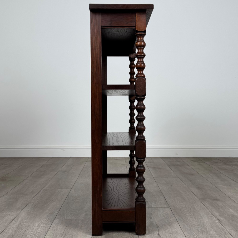 Antique 20th Century Open Bookcase In Oak  View IX