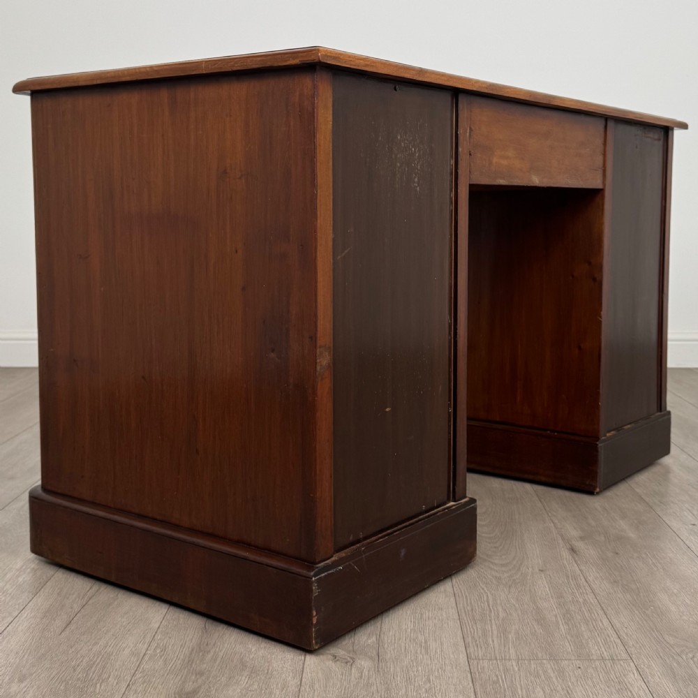 Antique 19th Century Good Quality Kneehole Desk In Mahogany  View IV