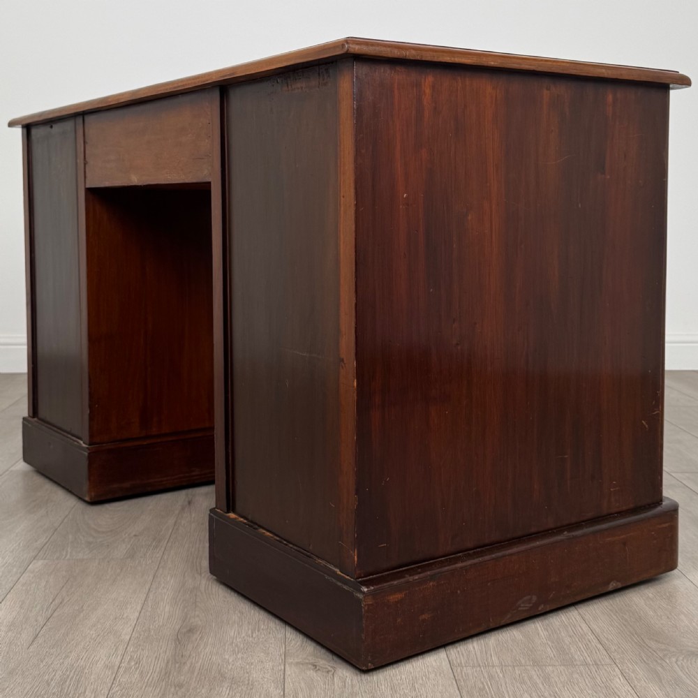 Antique 19th Century Good Quality Kneehole Desk In Mahogany  View VI