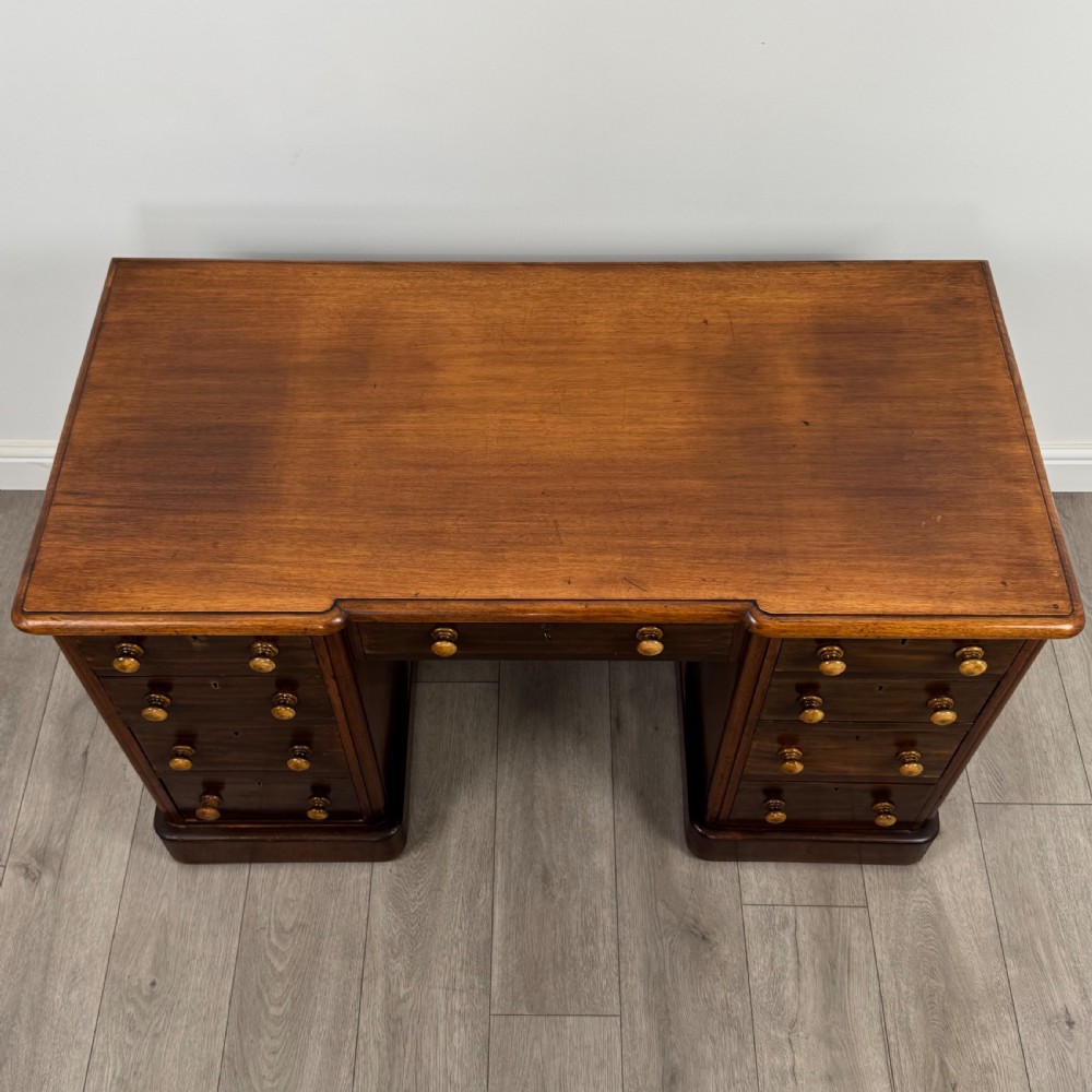Antique 19th Century Good Quality Kneehole Desk In Mahogany  View VII
