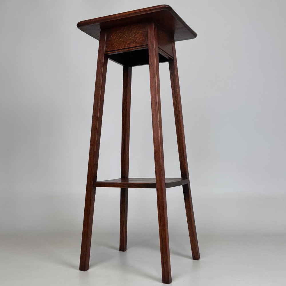 Antique 20th Century Good Quality Plant Stand In Oak View II