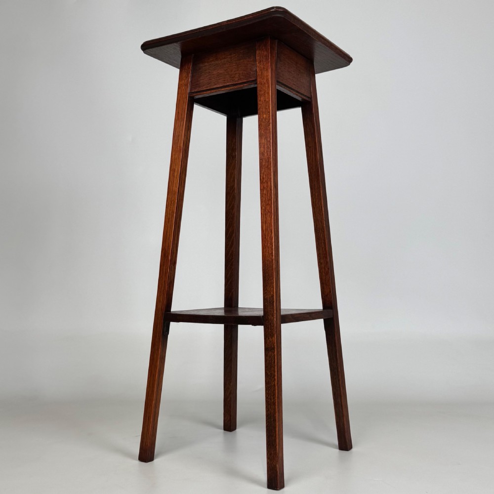 Antique 20th Century Good Quality Plant Stand In Oak View IV