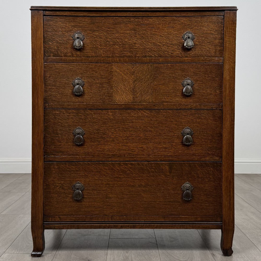 Antique 20th Century Chest Of Drawers In Oak