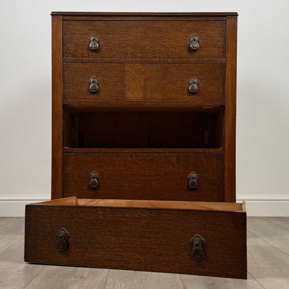 Antique 20th Century Chest Of Drawers In Oak View X