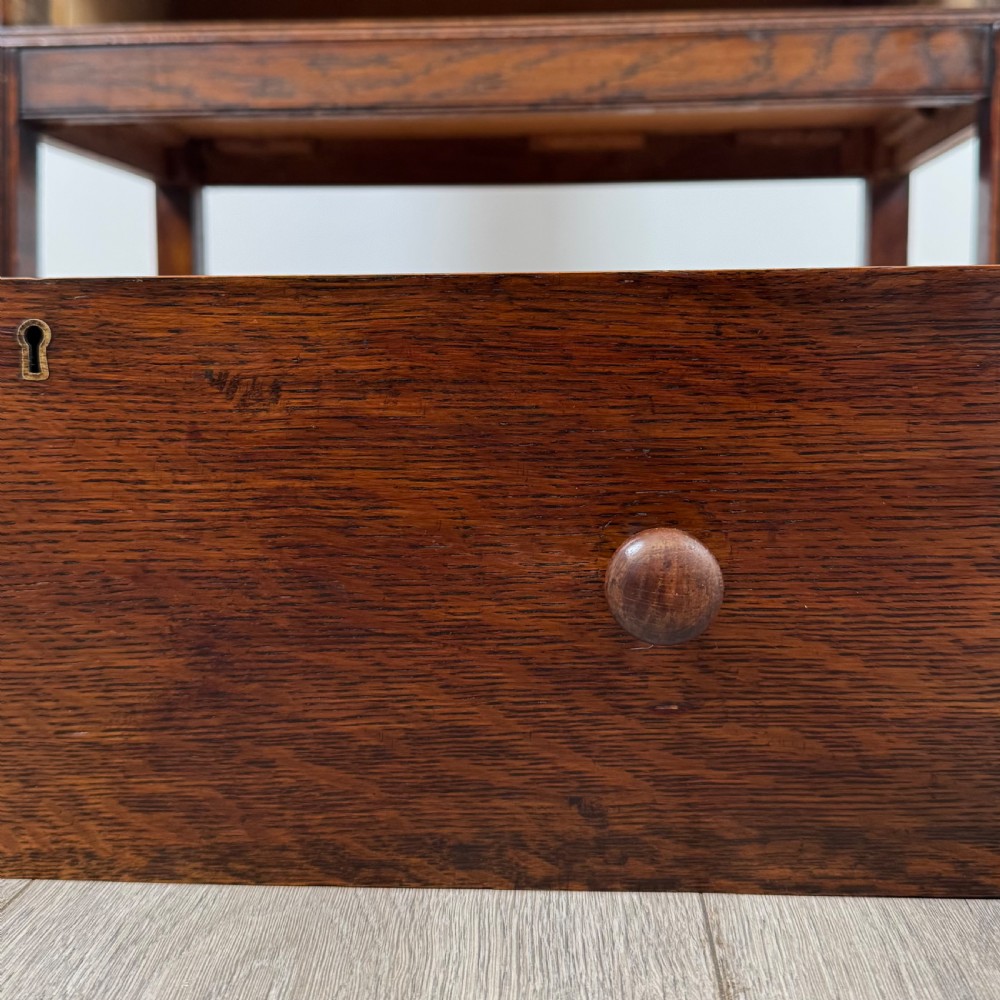 Antique 20th Century Jacobean Style Bureau Bookcase In Oak View XII