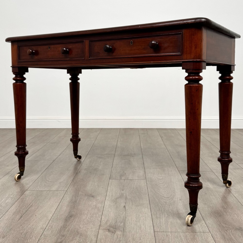  Antique 19th Century Good Quality Writing Table In Mahogany  View II