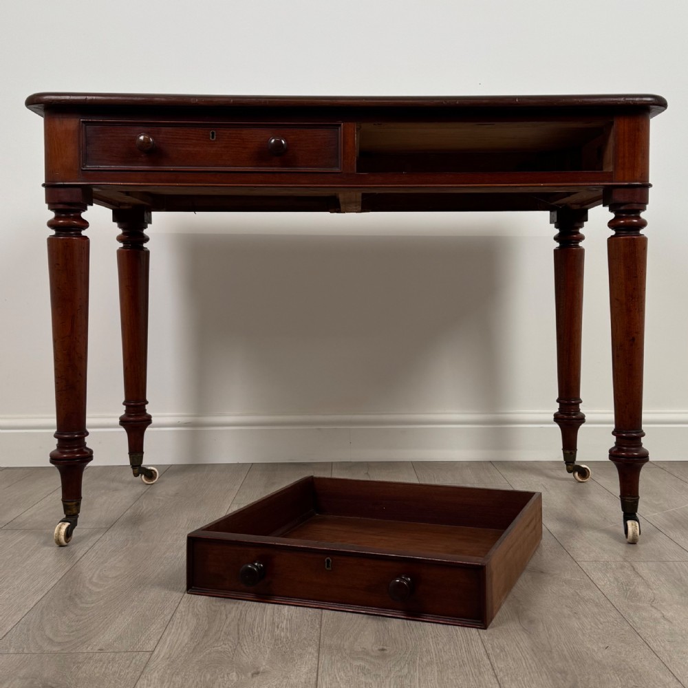  Antique 19th Century Good Quality Writing Table In Mahogany  View IX