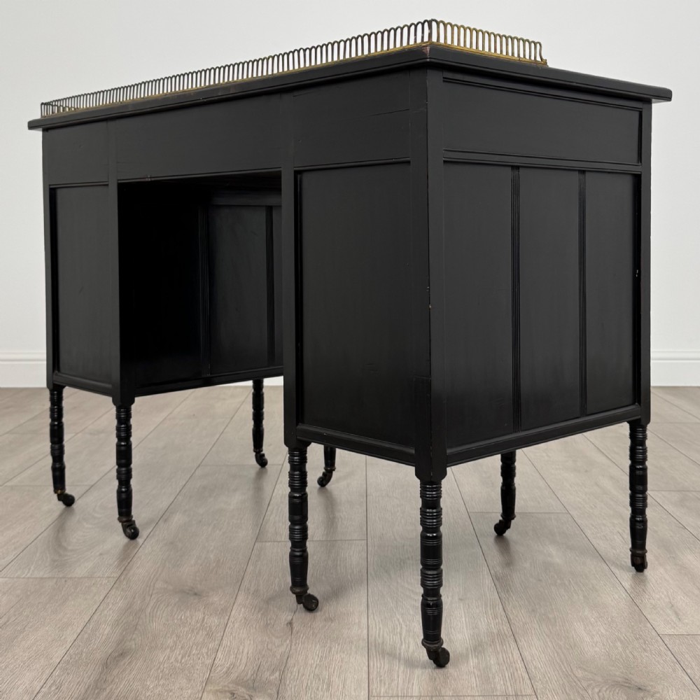 Antique 19th Century Ebonised Desk By Wilkinson & Son  View VI