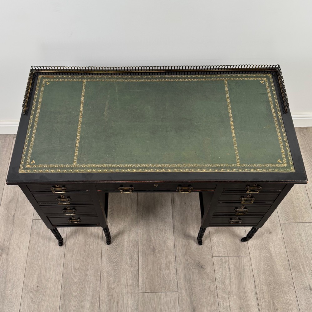 Antique 19th Century Ebonised Desk By Wilkinson & Son  View IX