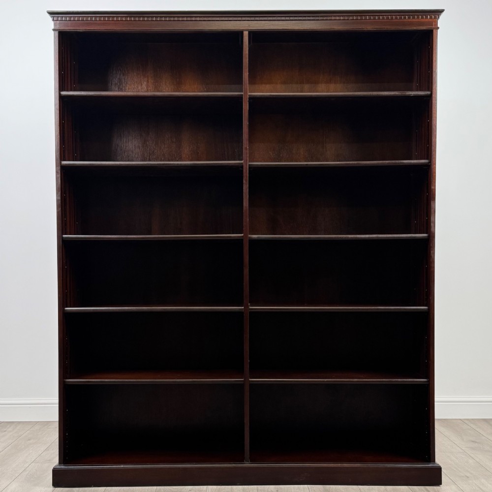 Antique 20th Century Large Open Bookcase In Mahogany  View II