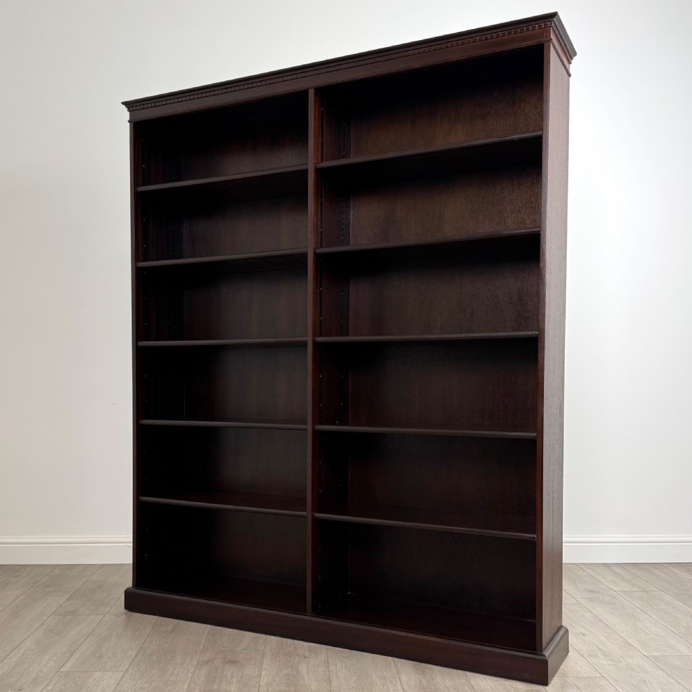 Antique 20th Century Large Open Bookcase In Mahogany  View III