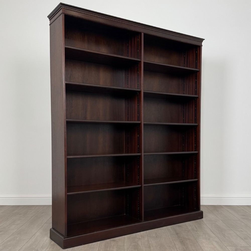Antique 20th Century Large Open Bookcase In Mahogany  View IX