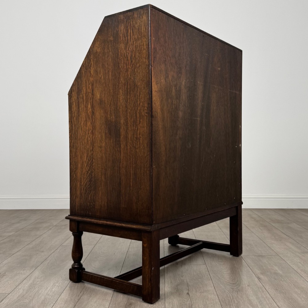  Antique 20th Century Good Quality Bureau In Oak  View V
