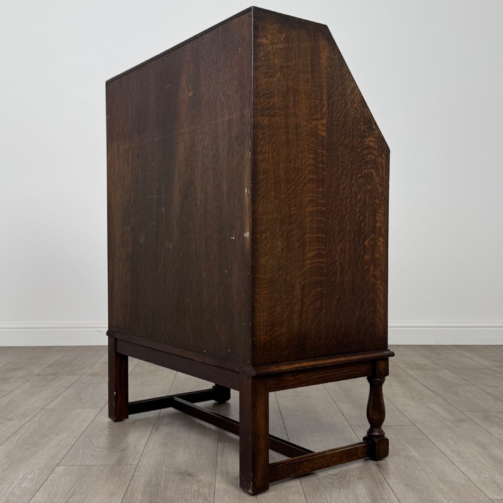  Antique 20th Century Good Quality Bureau In Oak  View VII