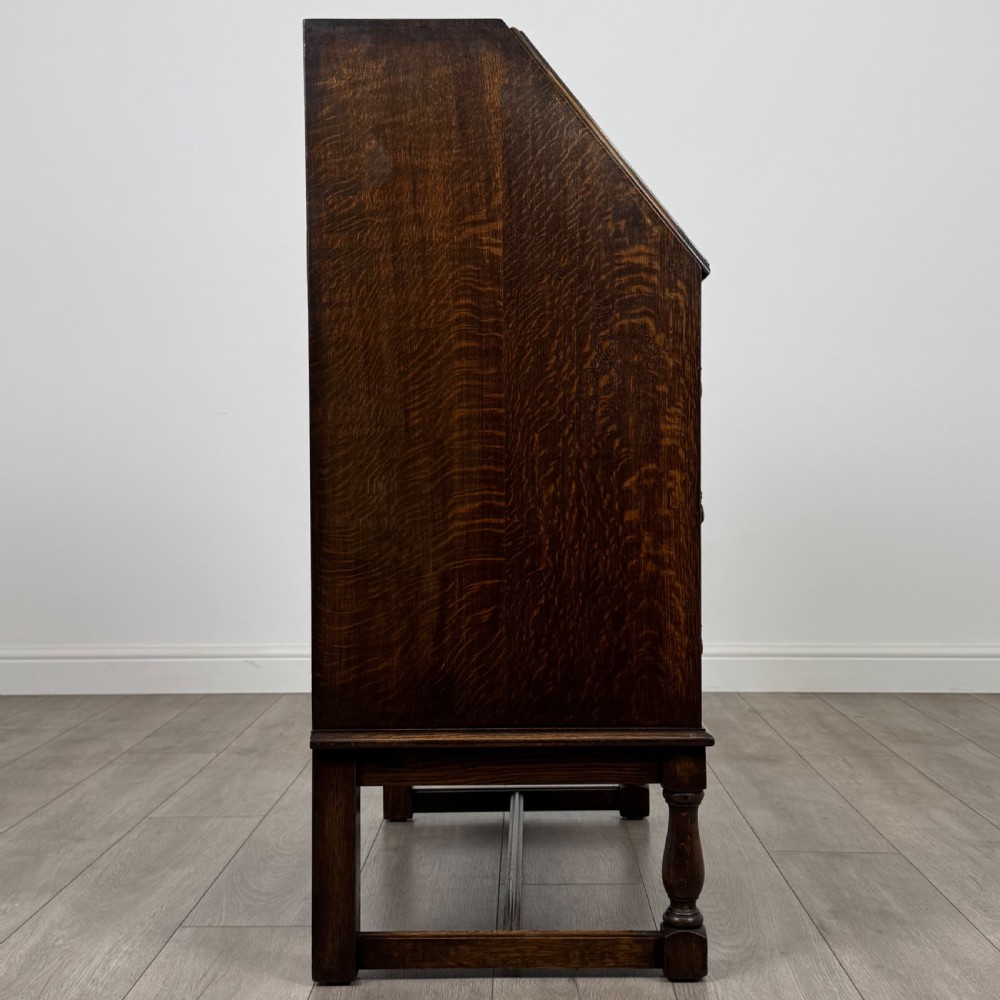  Antique 20th Century Good Quality Bureau In Oak  View VIII