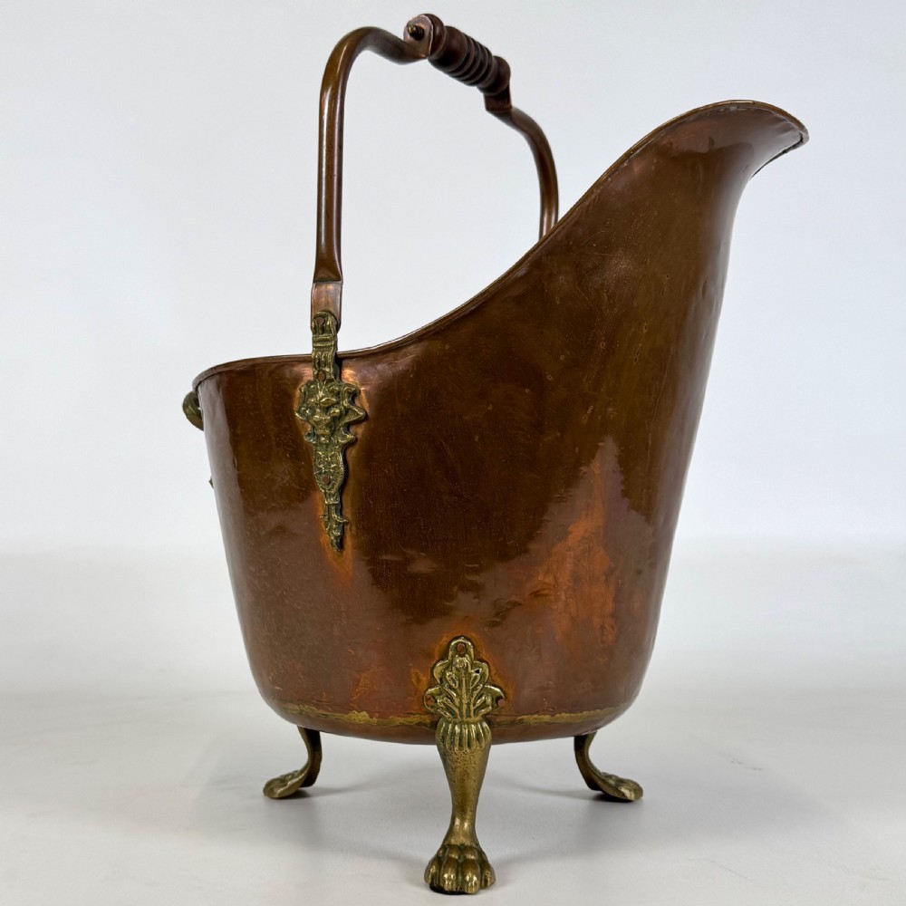 Antique 19th Century Brass & Copper Coal Scuttle  View III