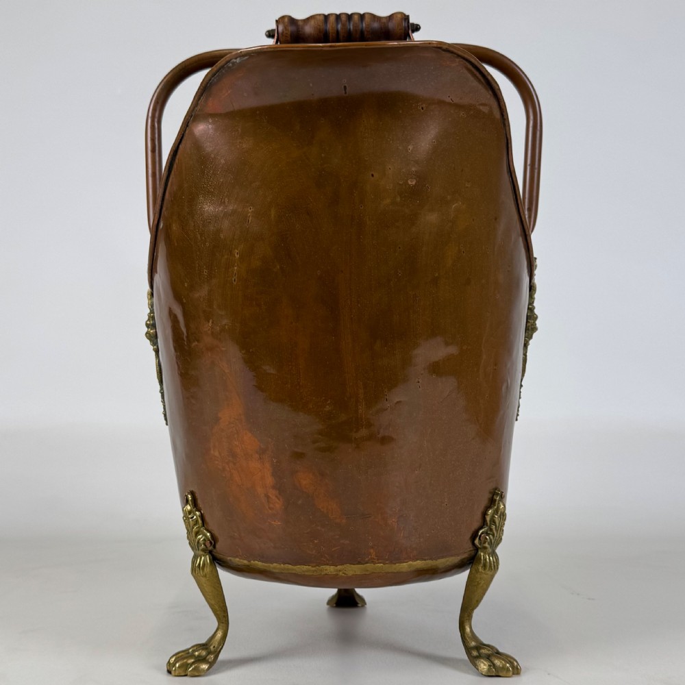 Antique 19th Century Brass & Copper Coal Scuttle  View IV