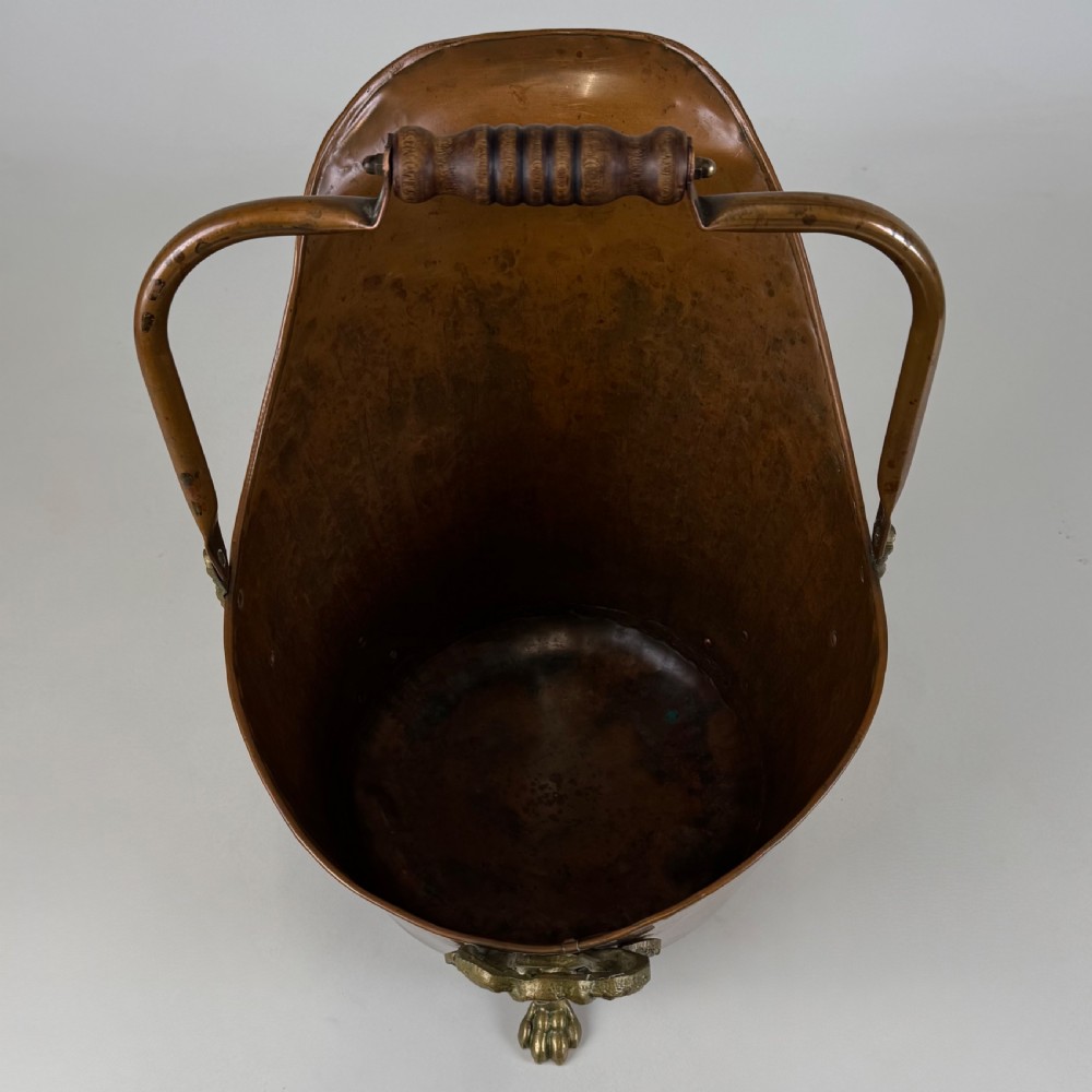 Antique 19th Century Brass & Copper Coal Scuttle  View IX