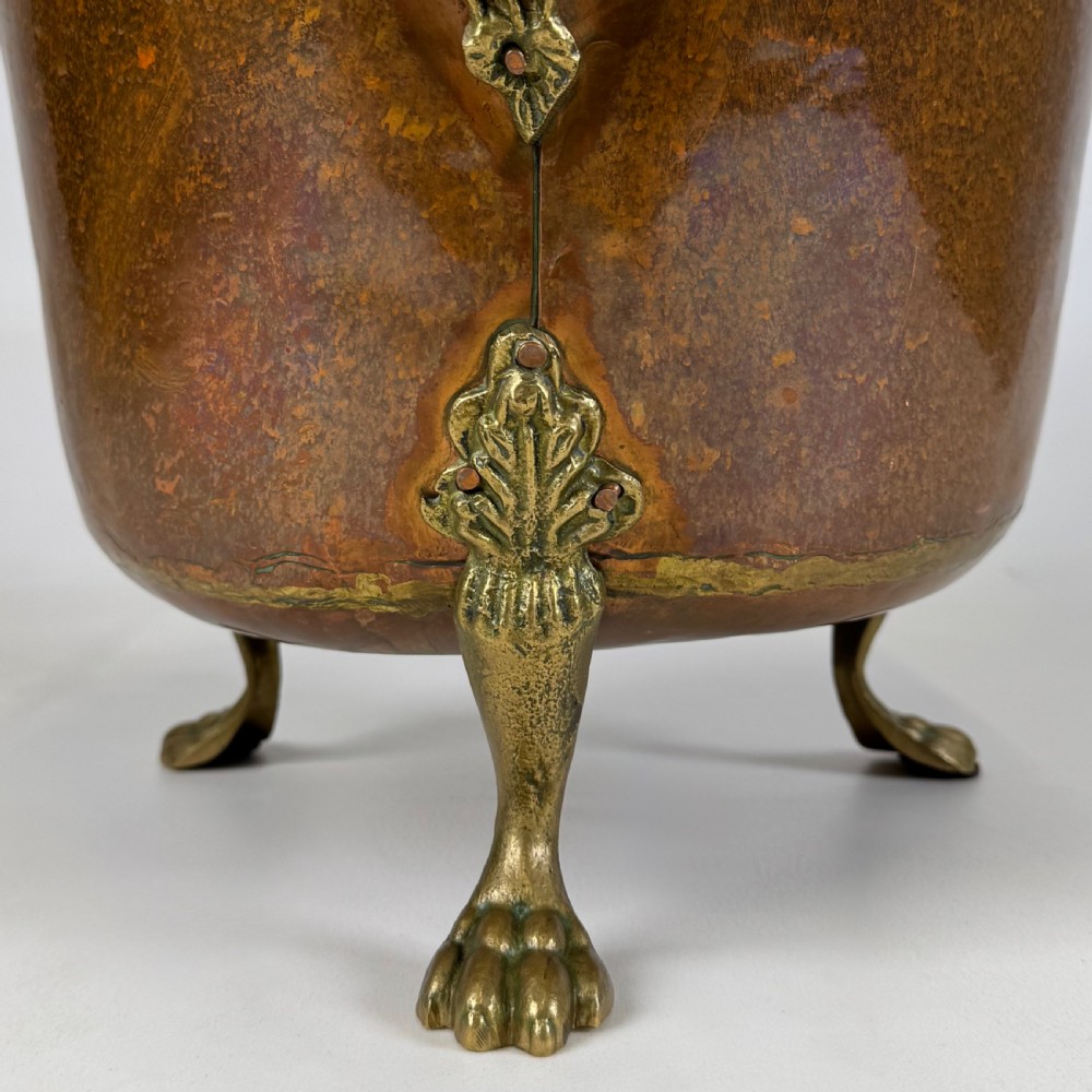 Antique 19th Century Brass & Copper Coal Scuttle  View X