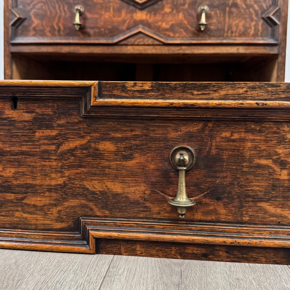 Antique 20th Century Fine Quality Jacobean Bureau In Oak View XIII