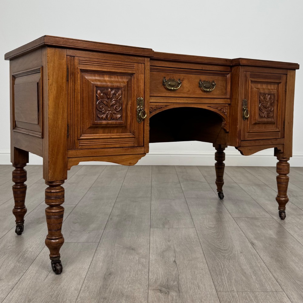 Antique 20th Century Good Quality Desk In Walnut  View IX
