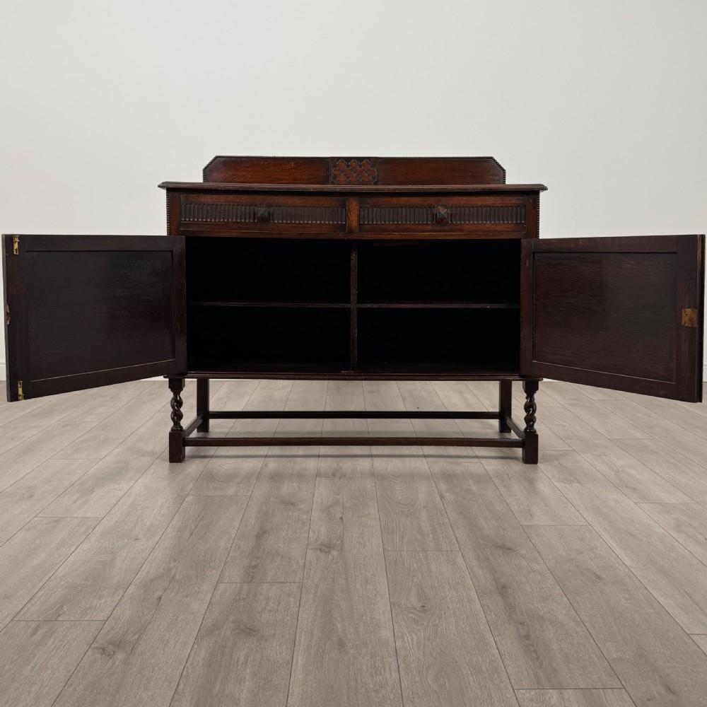 Antique 20th Century Barley Twist Sideboard In Oak  View II