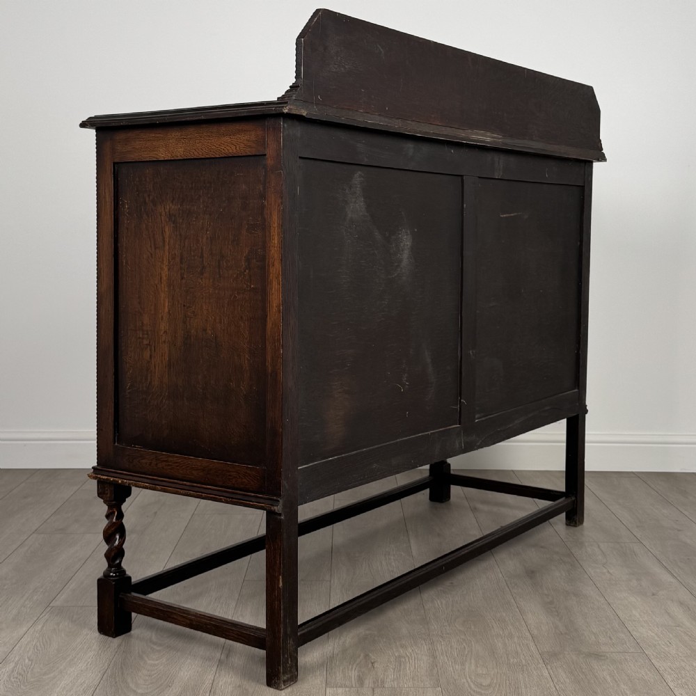 Antique 20th Century Barley Twist Sideboard In Oak  View V