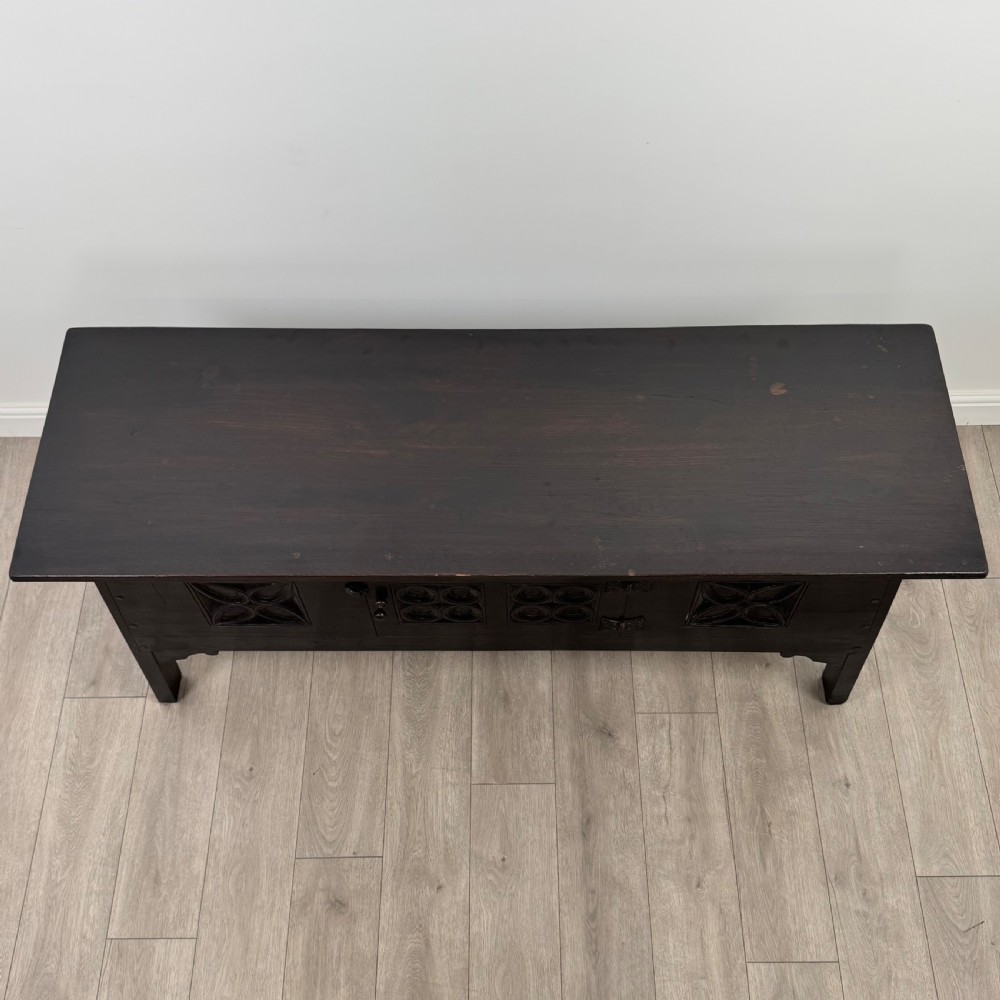  Antique 20th Century Unique Chest With Cupboard Door In Oak  View X