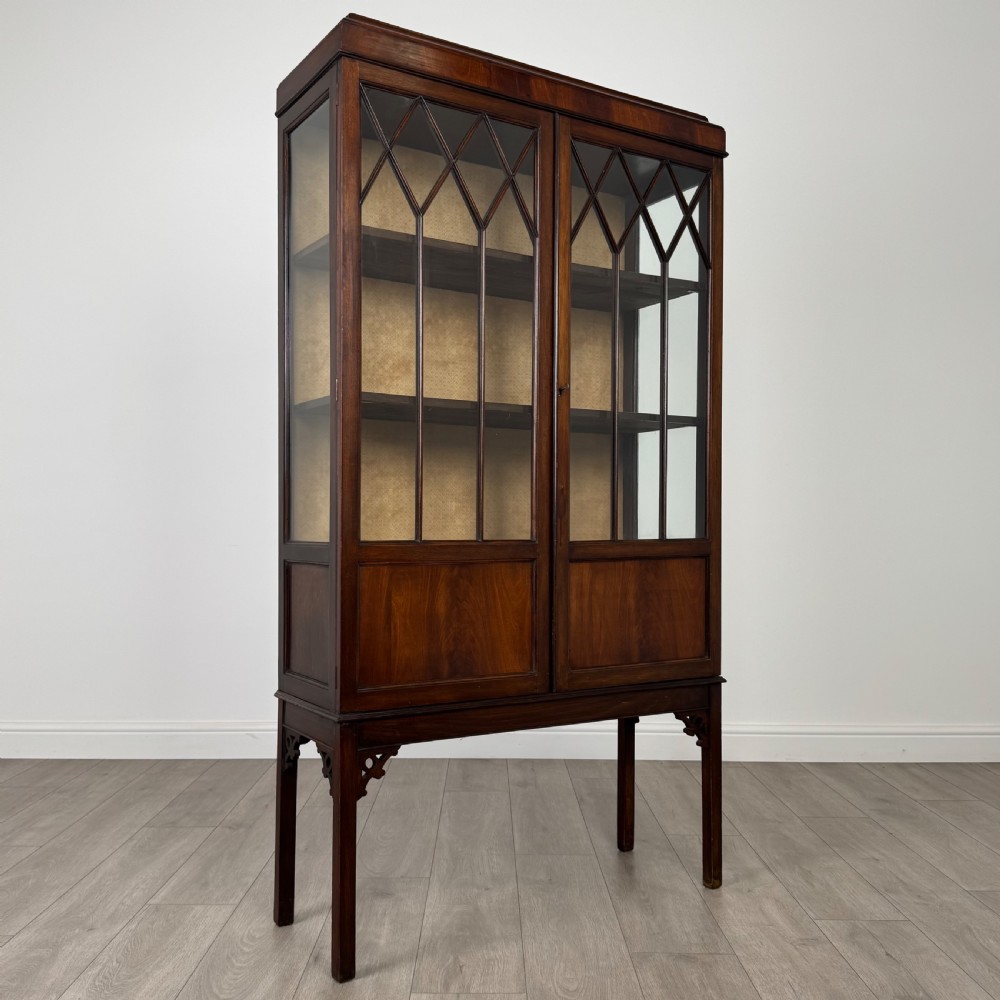 Antique 20th Century Glazed Mahogany Display Cabinet  View X