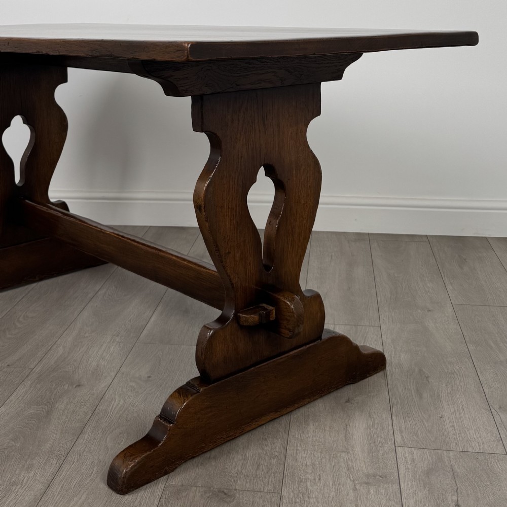 Antique 20th Century Quality Refractory Style Dining Table In Oak  View V