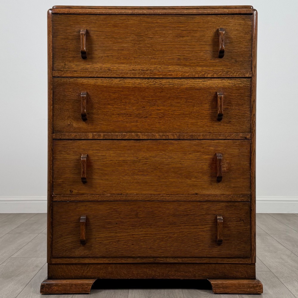Antique 20th Century Chest Of Drawers In Oak 