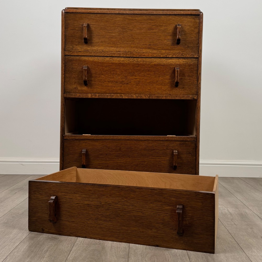 Antique 20th Century Chest Of Drawers In Oak  View X