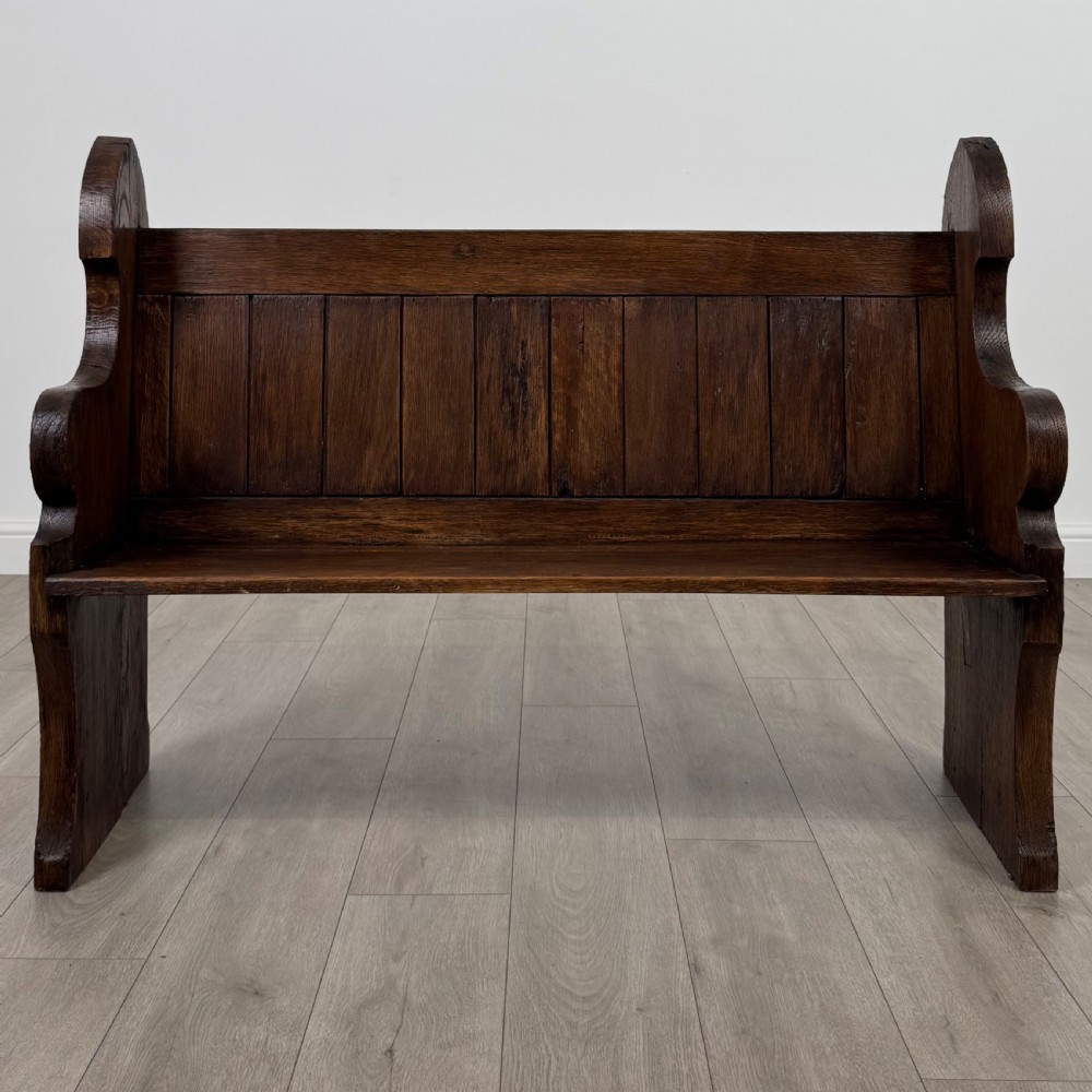 Antique 19th Century Small Oak Bench Of Good Quality  View II