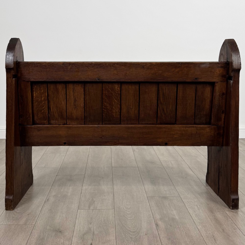 Antique 19th Century Small Oak Bench Of Good Quality  View V